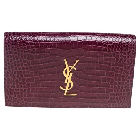 burgundy ysl clutch